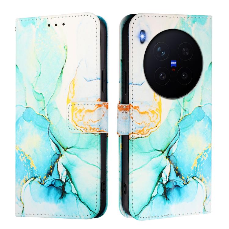 For vivo X300 PT003 Marble Pattern Flip Leather Phone Case