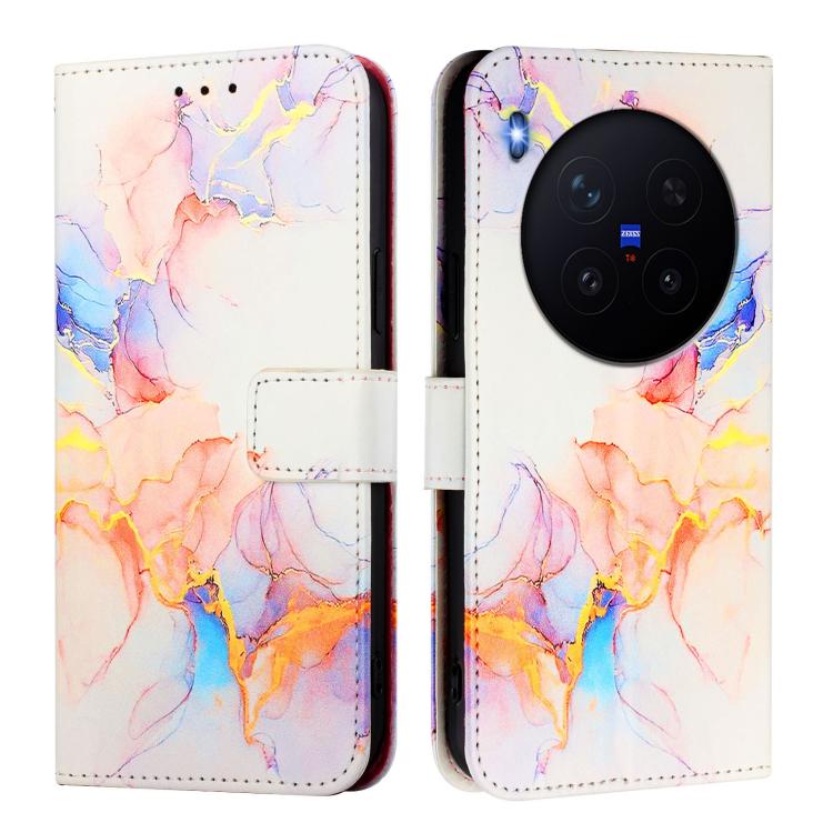 For vivo X300 Pro PT003 Marble Pattern Flip Leather Phone Case