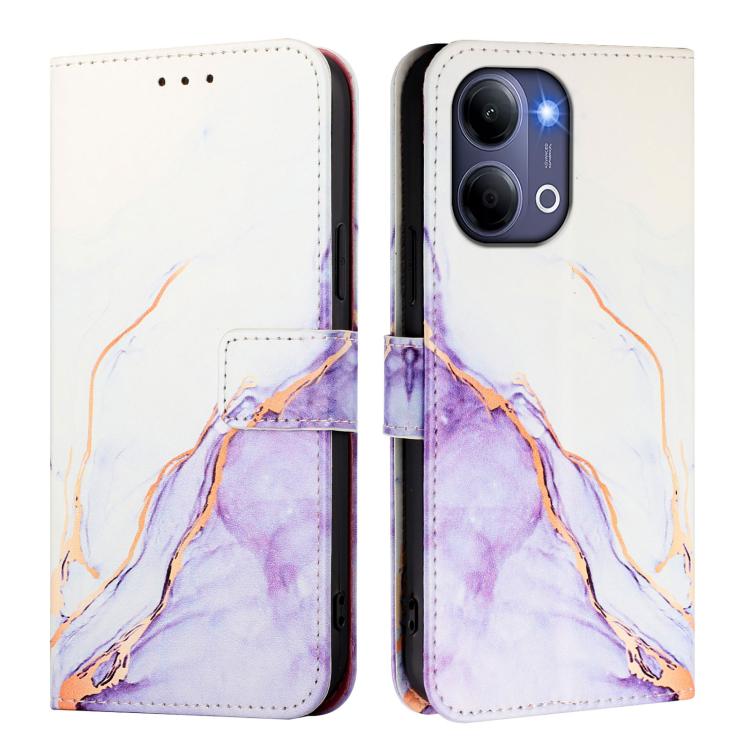For vivo Y21 5G 2026 / Y05 4G PT003 Marble Pattern Flip Leather Phone Case