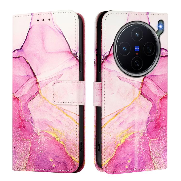 For vivo X300s PT003 Marble Pattern Flip Leather Phone Case
