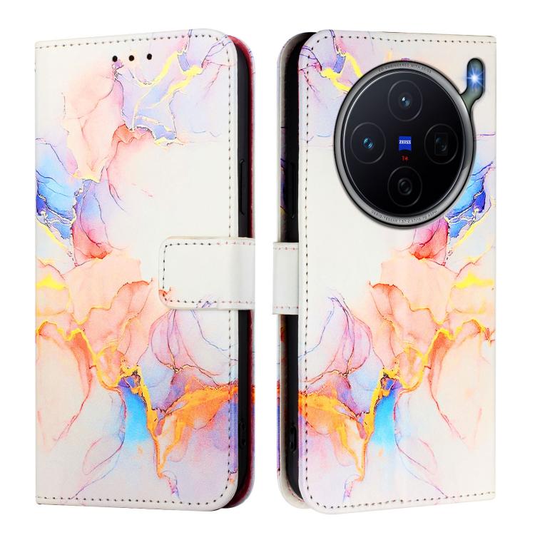 For vivo X300s PT003 Marble Pattern Flip Leather Phone Case