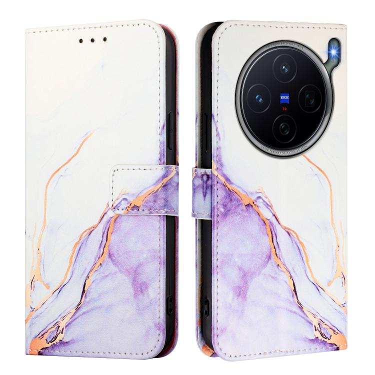 For vivo X300s PT003 Marble Pattern Flip Leather Phone Case