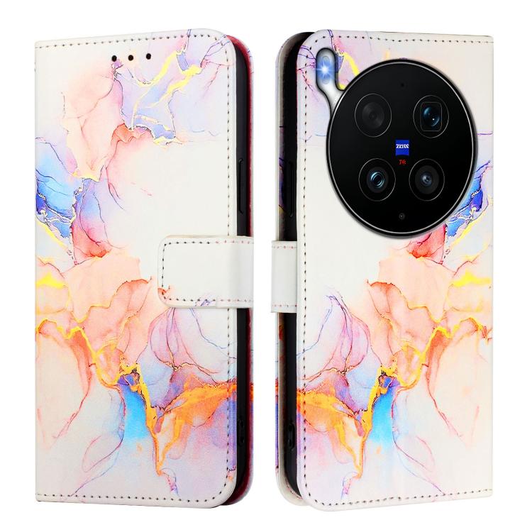 For vivo X300 Ultra PT003 Marble Pattern Flip Leather Phone Case