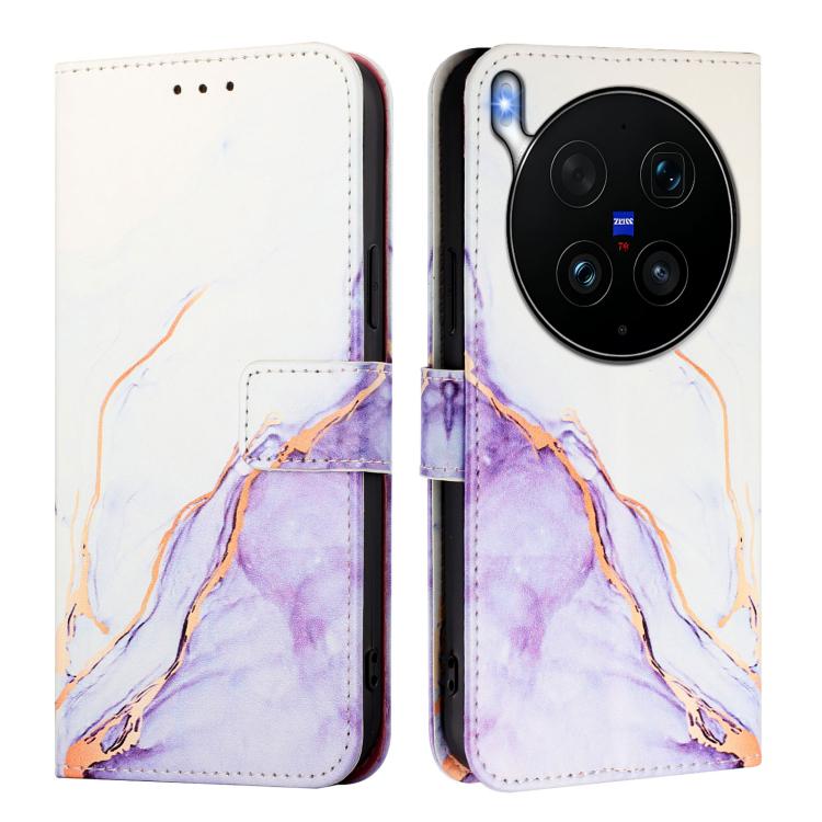 For vivo X300 Ultra PT003 Marble Pattern Flip Leather Phone Case