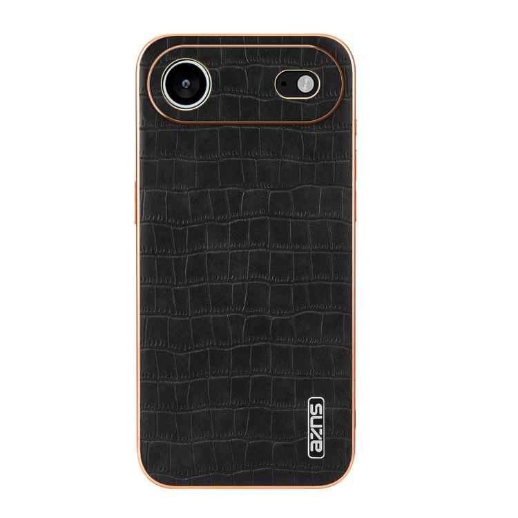 For iPhone Air AZNS Electroplated Frame Crocodile Texture Full Coverage Phone Case