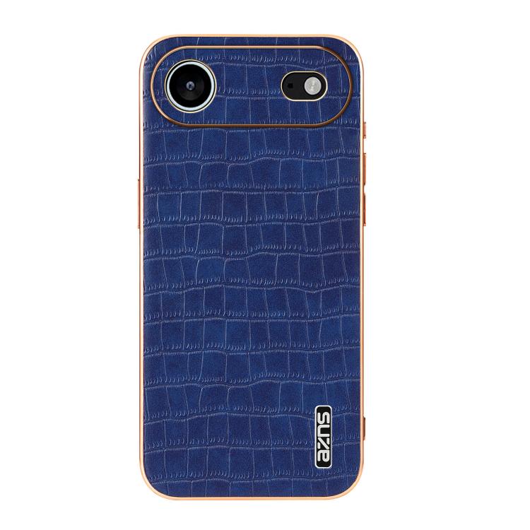 For iPhone Air AZNS Electroplated Frame Crocodile Texture Full Coverage Phone Case