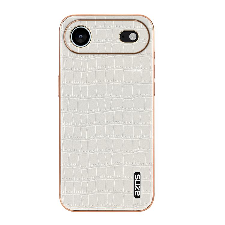 For iPhone Air AZNS Electroplated Frame Crocodile Texture Full Coverage Phone Case