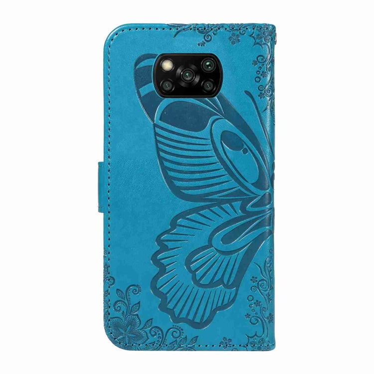 For Xiaomi Poco X3 NFC Swallowtail Butterfly Embossed Leather Phone Case