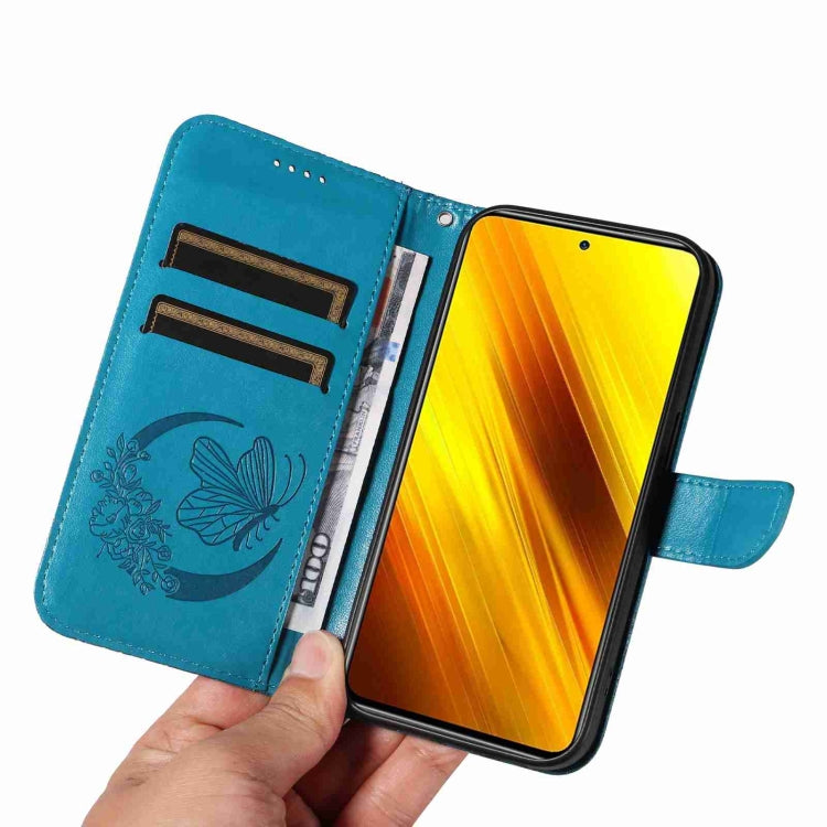 For Xiaomi Poco X3 NFC Swallowtail Butterfly Embossed Leather Phone Case