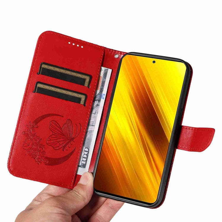 For Xiaomi Poco X3 NFC Swallowtail Butterfly Embossed Leather Phone Case