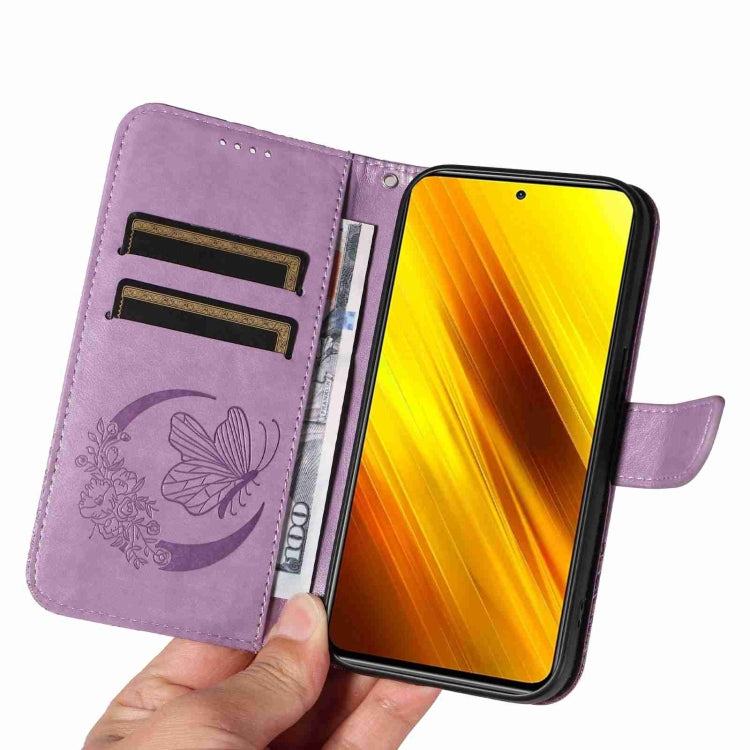 For Xiaomi Poco X3 NFC Swallowtail Butterfly Embossed Leather Phone Case