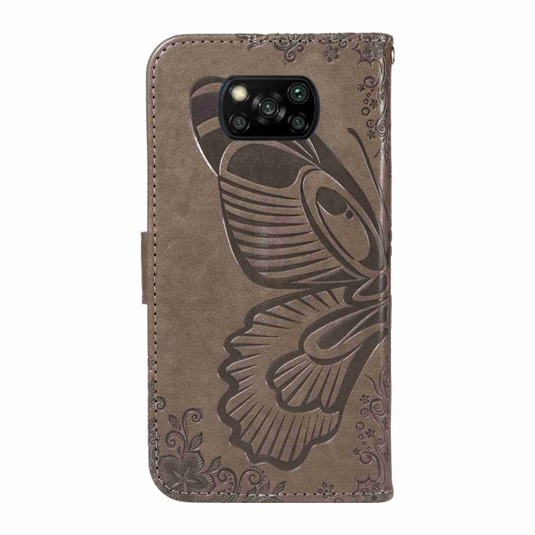 For Xiaomi Poco X3 NFC Swallowtail Butterfly Embossed Leather Phone Case