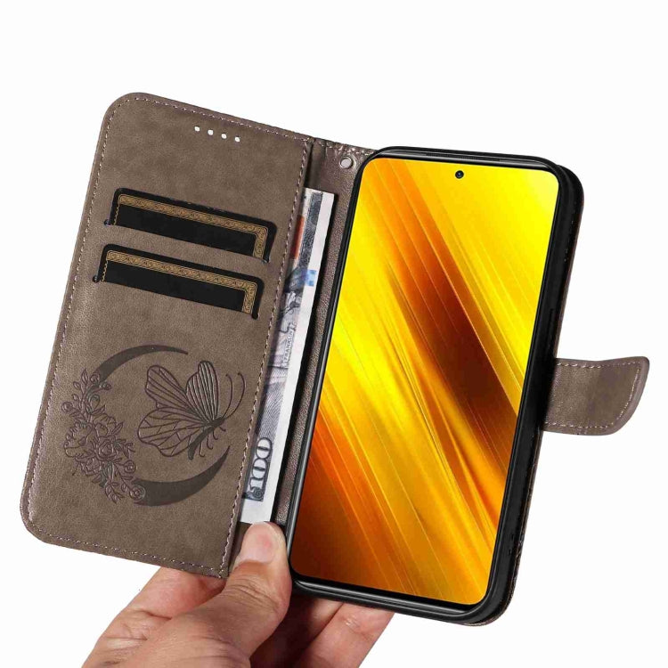 For Xiaomi Poco X3 NFC Swallowtail Butterfly Embossed Leather Phone Case