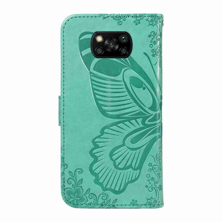 For Xiaomi Poco X3 NFC Swallowtail Butterfly Embossed Leather Phone Case