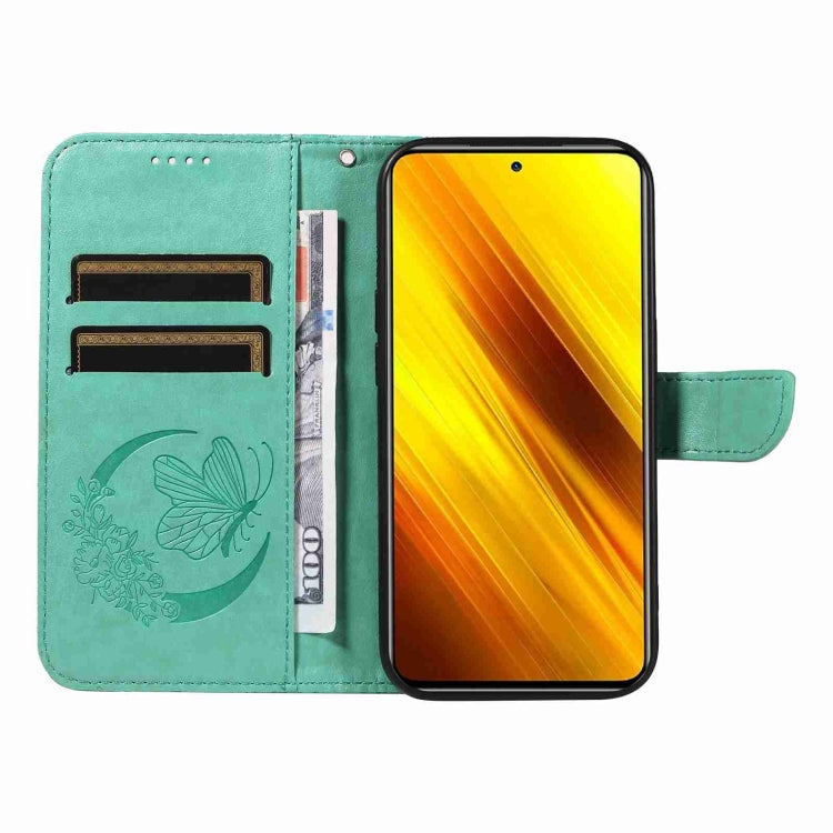 For Xiaomi Poco X3 NFC Swallowtail Butterfly Embossed Leather Phone Case