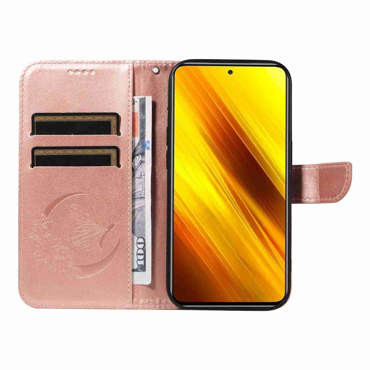 For Xiaomi Poco X3 NFC Swallowtail Butterfly Embossed Leather Phone Case