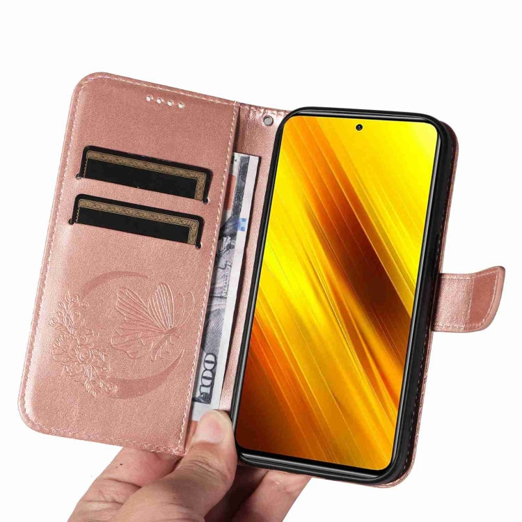 For Xiaomi Poco X3 NFC Swallowtail Butterfly Embossed Leather Phone Case