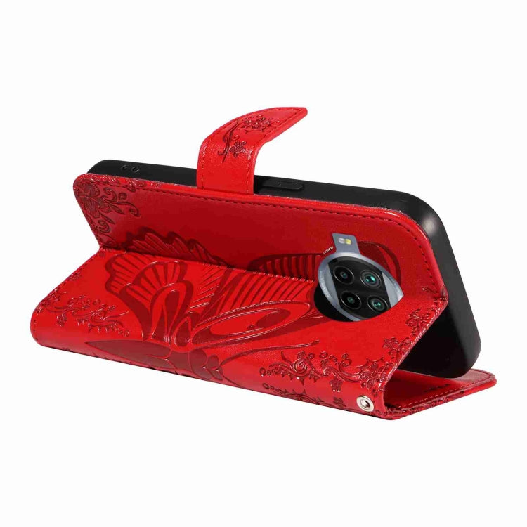 For Xiaomi Mi 10T Lite 5G Swallowtail Butterfly Embossed Leather Phone Case