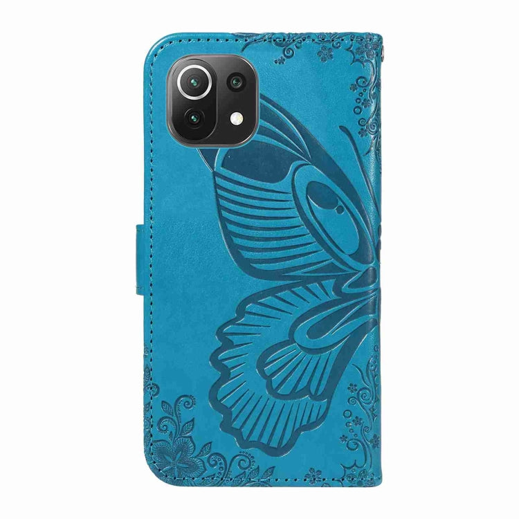 For Xiaomi Mi 11 Lite Swallowtail Butterfly Embossed Leather Phone Case