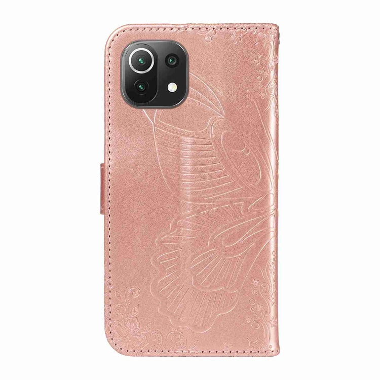 For Xiaomi Mi 11 Lite Swallowtail Butterfly Embossed Leather Phone Case