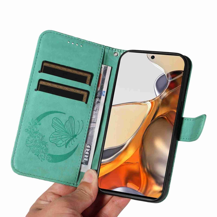 For Xiaomi Mi 11T / 11T Pro Swallowtail Butterfly Embossed Leather Phone Case