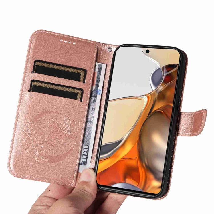 For Xiaomi Mi 11T / 11T Pro Swallowtail Butterfly Embossed Leather Phone Case