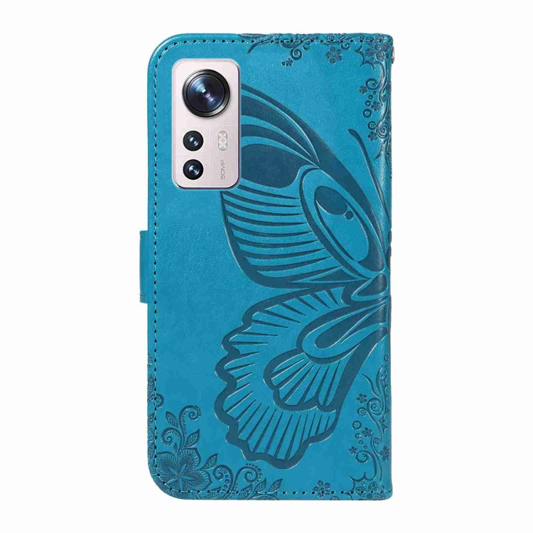 For Xiaomi 12 Swallowtail Butterfly Embossed Leather Phone Case