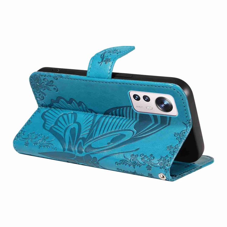 For Xiaomi 12 Swallowtail Butterfly Embossed Leather Phone Case