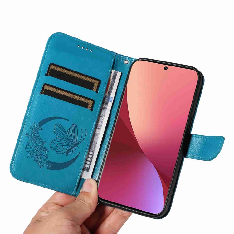 For Xiaomi 12 Swallowtail Butterfly Embossed Leather Phone Case