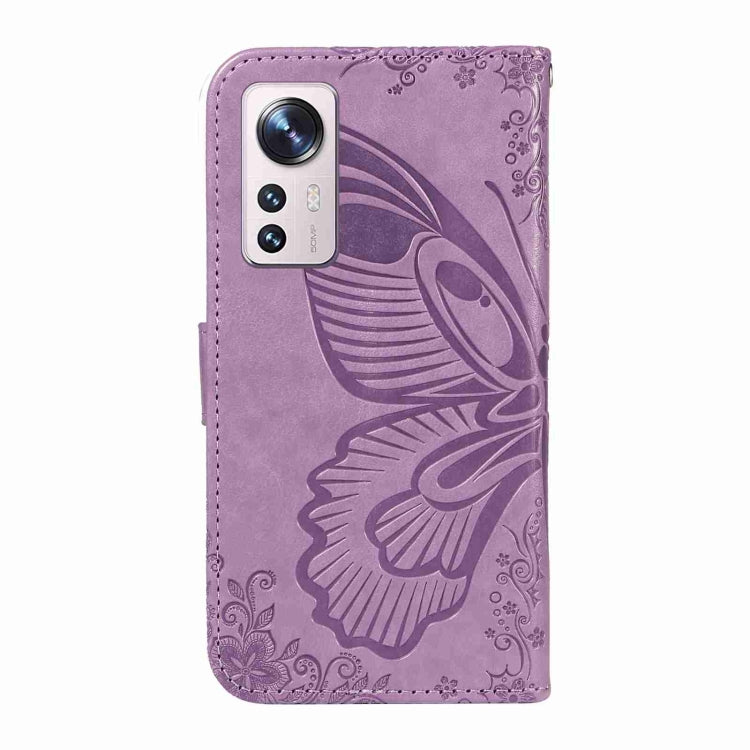For Xiaomi 12 Swallowtail Butterfly Embossed Leather Phone Case