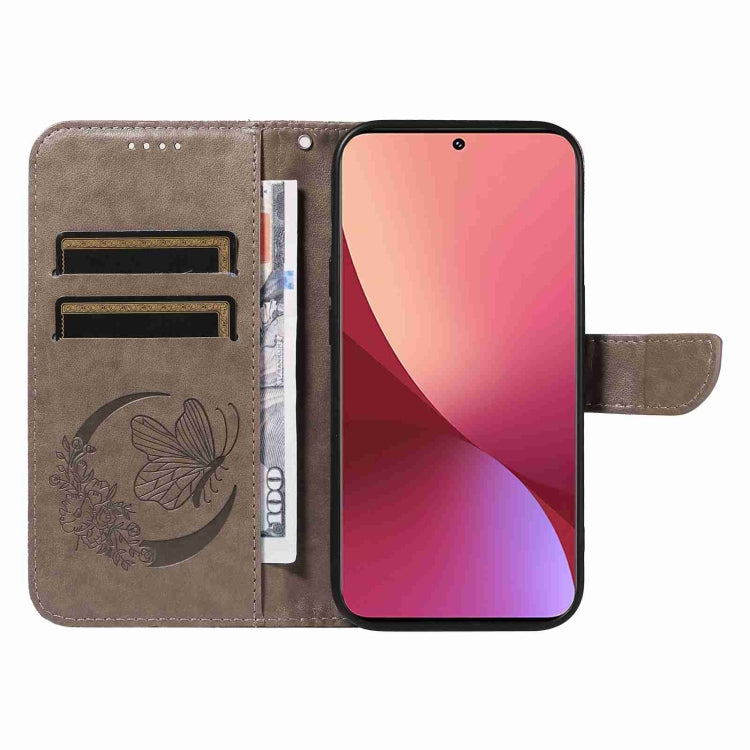 For Xiaomi 12 Swallowtail Butterfly Embossed Leather Phone Case