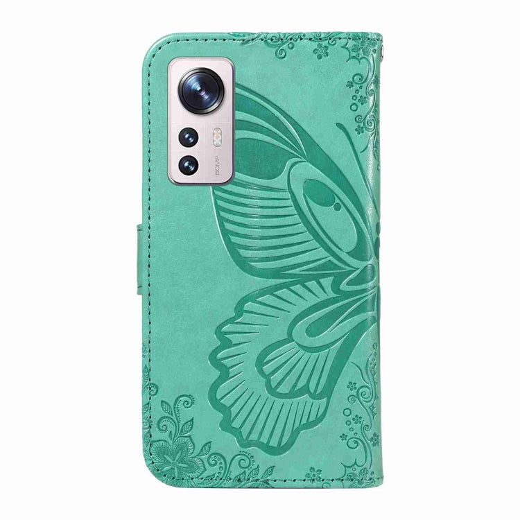 For Xiaomi 12 Swallowtail Butterfly Embossed Leather Phone Case