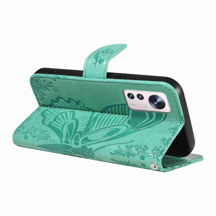 For Xiaomi 12 Swallowtail Butterfly Embossed Leather Phone Case
