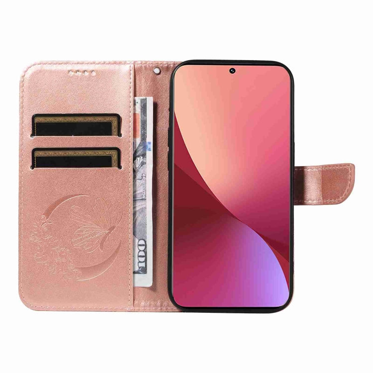 For Xiaomi 12 Swallowtail Butterfly Embossed Leather Phone Case