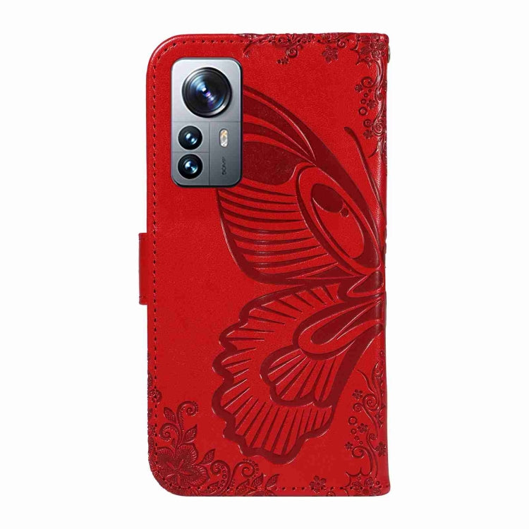 For Xiaomi 12 Pro Swallowtail Butterfly Embossed Leather Phone Case