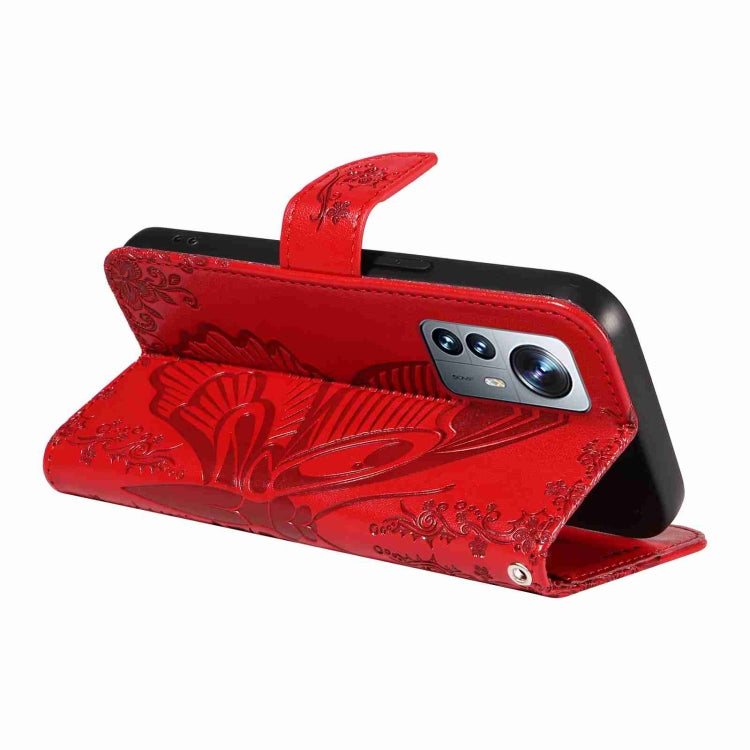 For Xiaomi 12 Pro Swallowtail Butterfly Embossed Leather Phone Case
