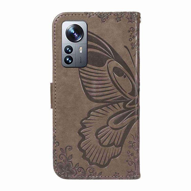 For Xiaomi 12 Pro Swallowtail Butterfly Embossed Leather Phone Case