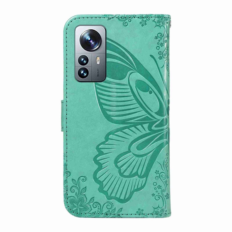 For Xiaomi 12 Pro Swallowtail Butterfly Embossed Leather Phone Case