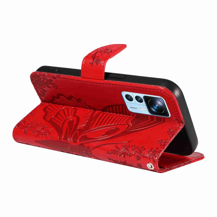 For Xiaomi 12T / 12T Pro Swallowtail Butterfly Embossed Leather Phone Case