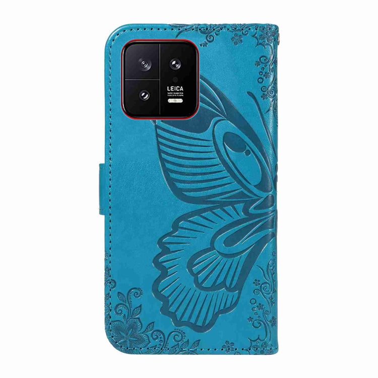 For Xiaomi 13 Swallowtail Butterfly Embossed Leather Phone Case