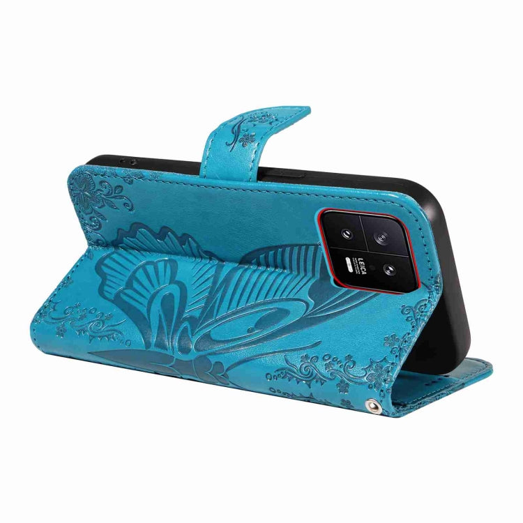 For Xiaomi 13 Swallowtail Butterfly Embossed Leather Phone Case