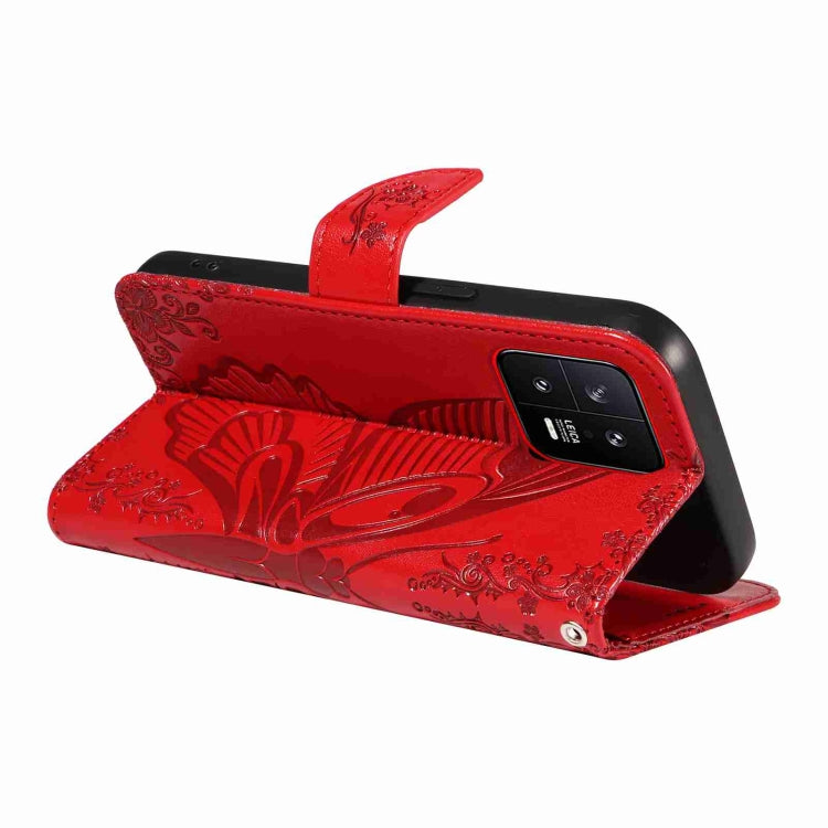 For Xiaomi 13 Swallowtail Butterfly Embossed Leather Phone Case
