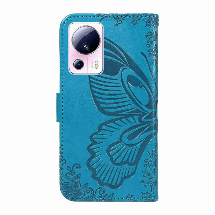 For Xiaomi 13 Lite Swallowtail Butterfly Embossed Leather Phone Case