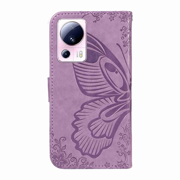 For Xiaomi 13 Lite Swallowtail Butterfly Embossed Leather Phone Case