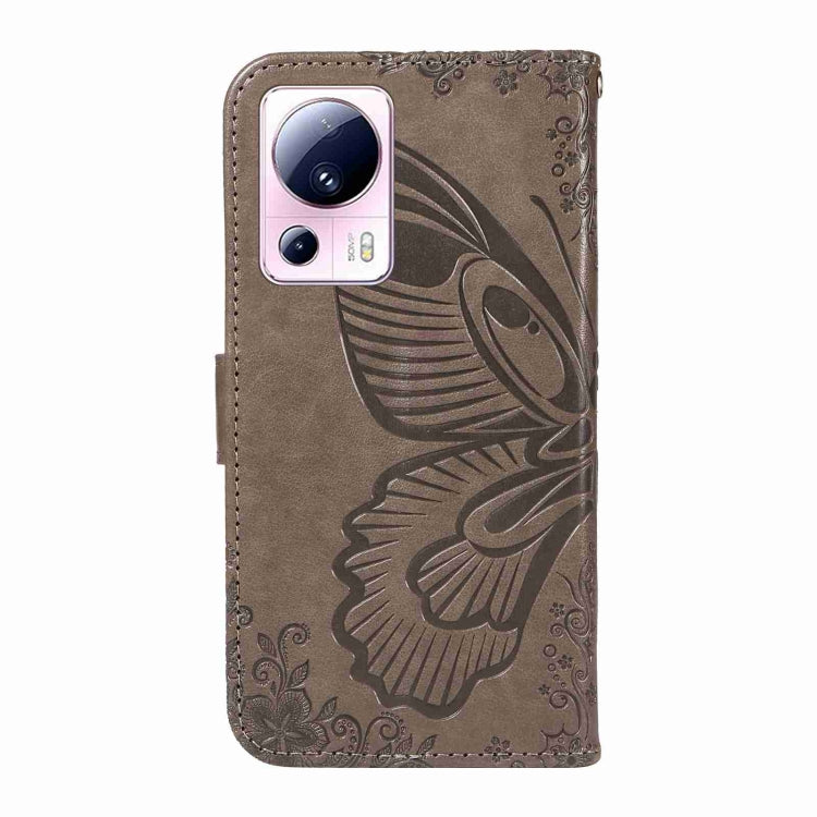 For Xiaomi 13 Lite Swallowtail Butterfly Embossed Leather Phone Case