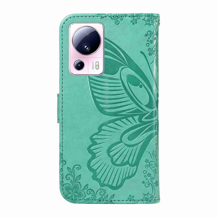 For Xiaomi 13 Lite Swallowtail Butterfly Embossed Leather Phone Case