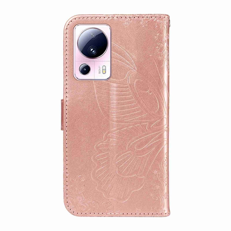For Xiaomi 13 Lite Swallowtail Butterfly Embossed Leather Phone Case