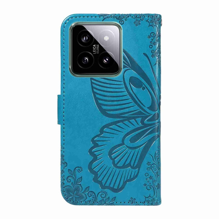 For Xiaomi 14 Swallowtail Butterfly Embossed Leather Phone Case