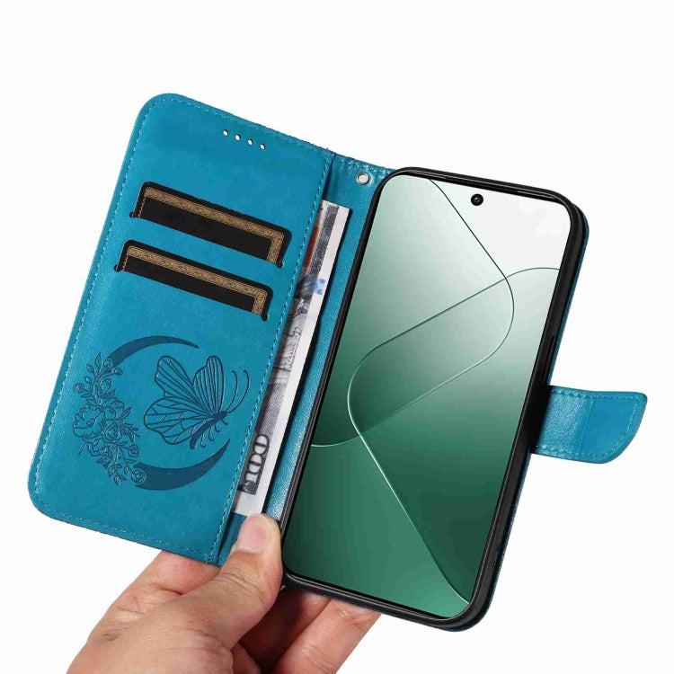 For Xiaomi 14 Swallowtail Butterfly Embossed Leather Phone Case