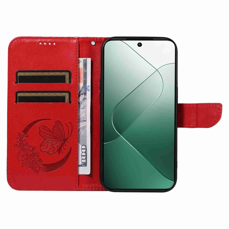 For Xiaomi 14 Swallowtail Butterfly Embossed Leather Phone Case